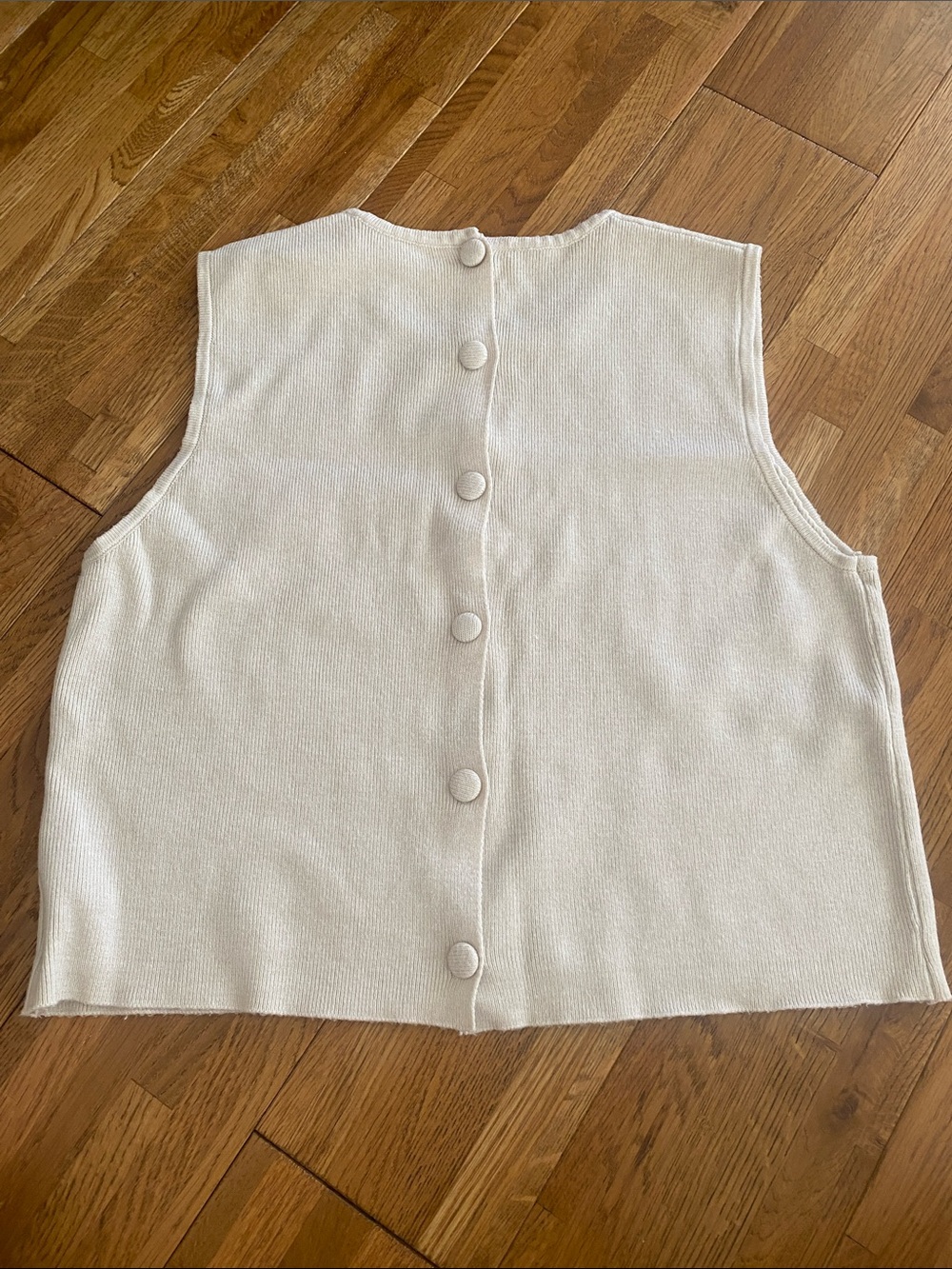 Sleeveless Knit Top in Cream Sz S